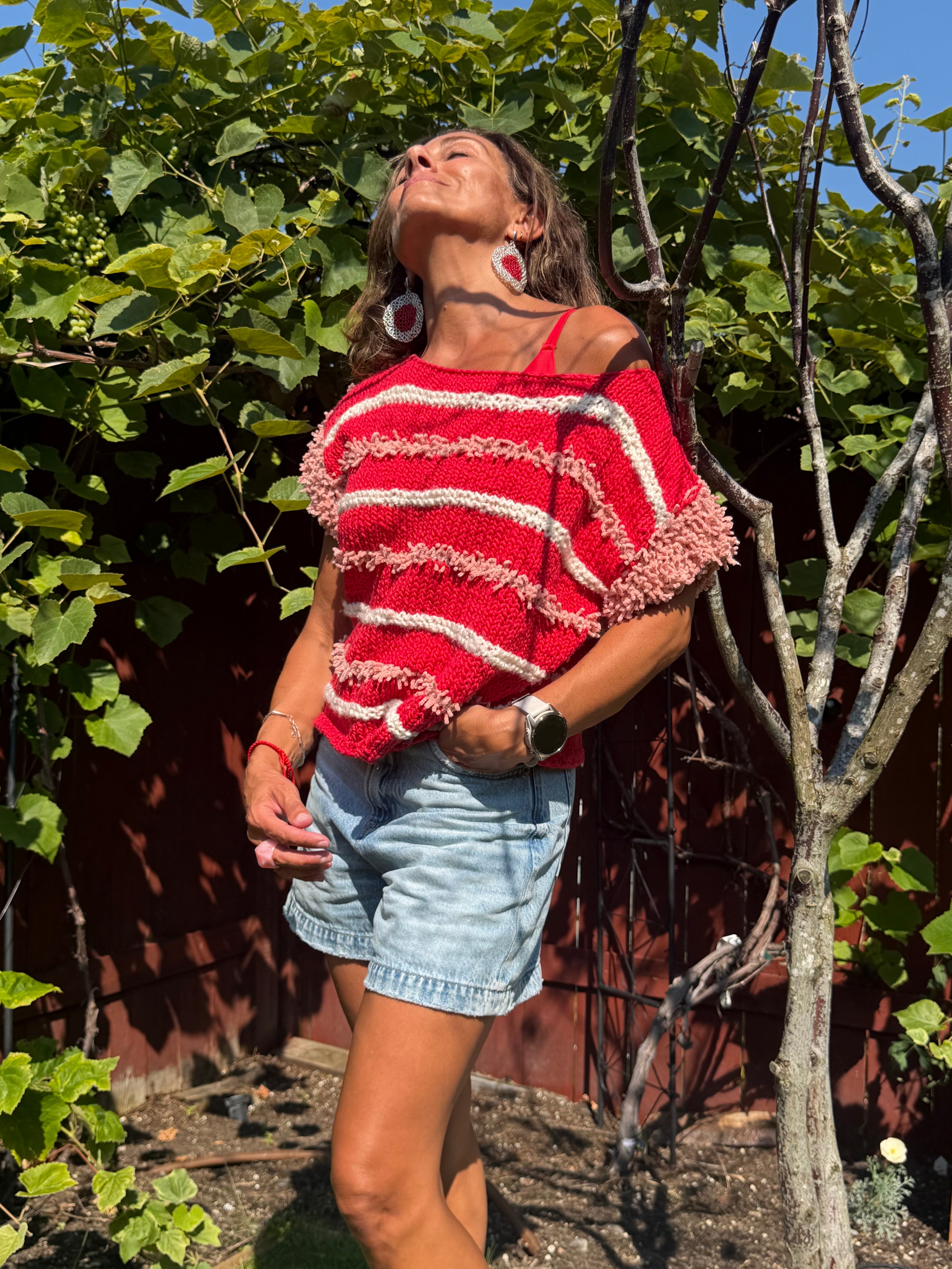 Textured Reversible Knit Top